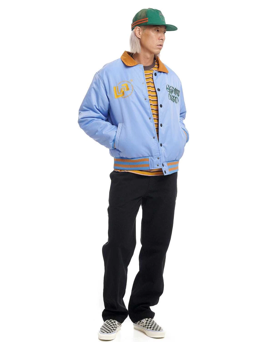 Brain Dead Slate Blue Satin Jacket - Premium Streetwear Outerwear for Men