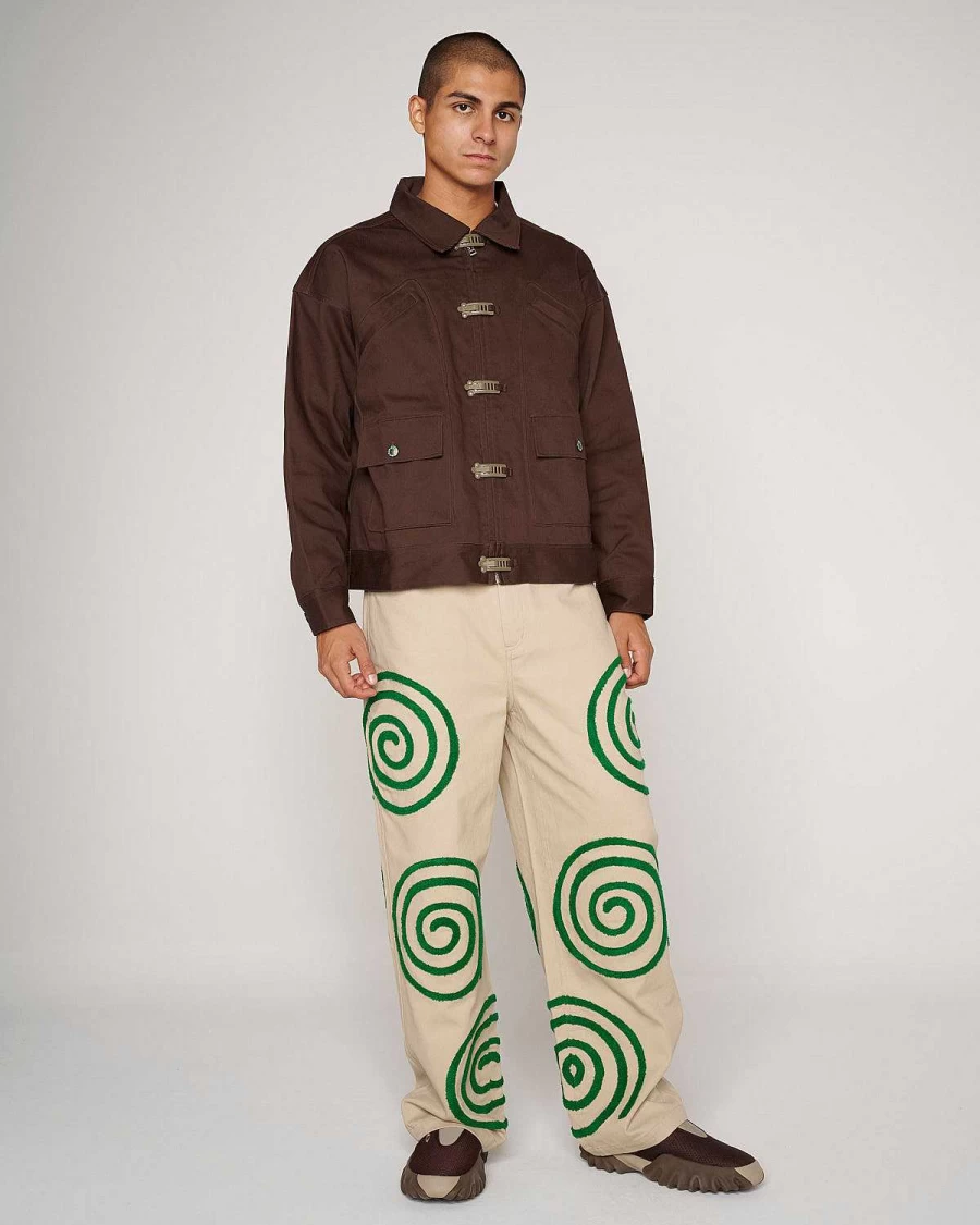 BRAIN DEAD Brown Heavy-Duty Utility Work Jacket for Men | Industrial Outerwear