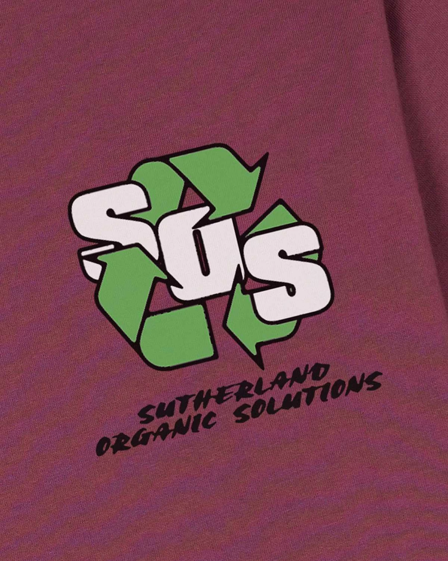 Brain Dead X Peter Sutherland Sos T-Shirt - Raspberry