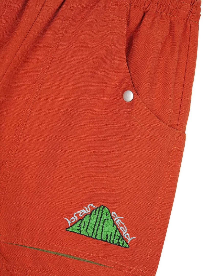 Brain Dead Orange Cotton-Nylon Blend Utility Shorts | Men's Streetwear Casual Comfort