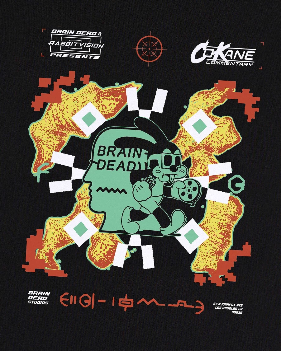 Brain Dead X Freddie Gibbs Rabbit Vision T-Shirt - Black