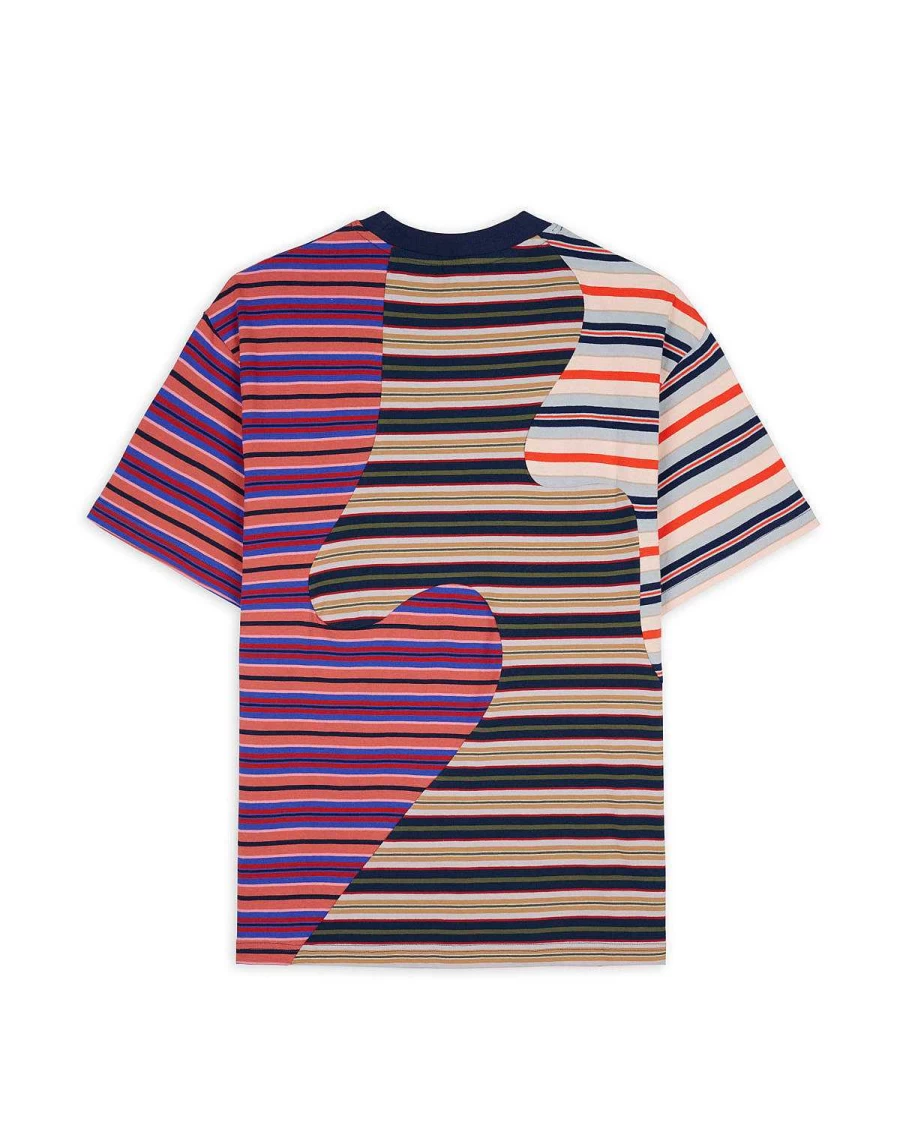 92 Organic Paneled Striped Short Sleeve - Navy Multi