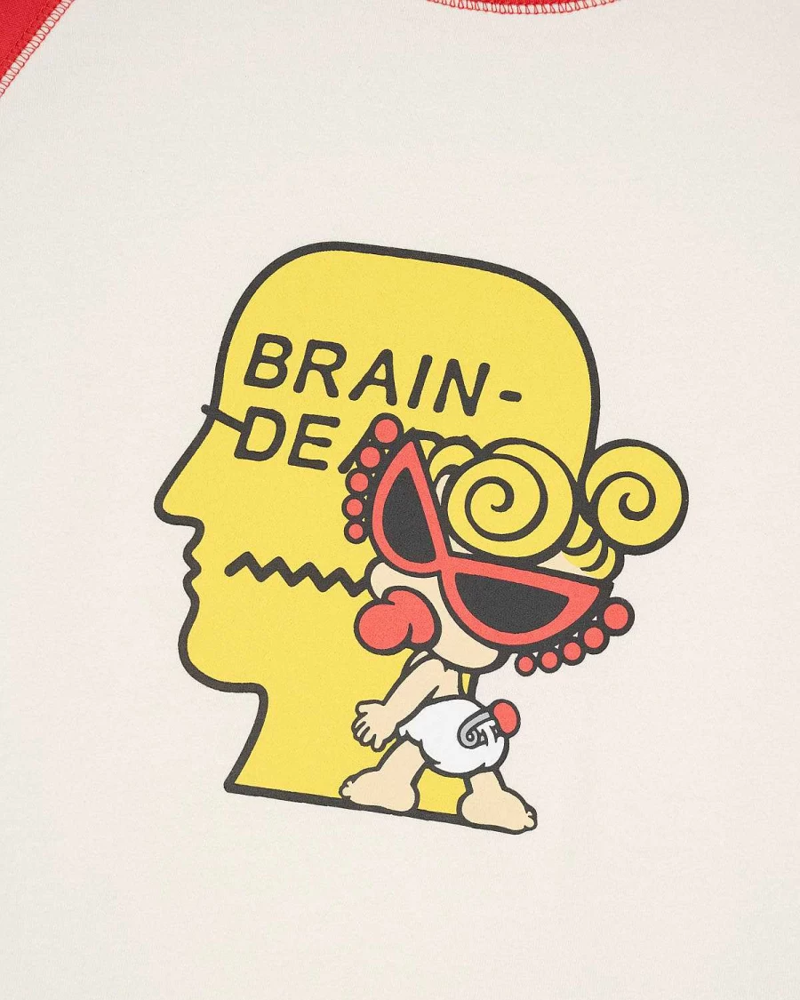 Brain Dead x Hysteric Glam Raglan Sleeve Baseball Shirt - White/Red Streetwear Collaboration