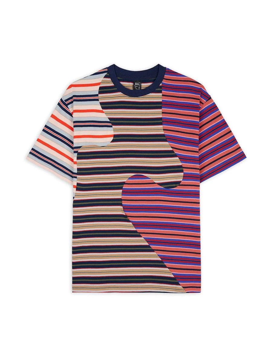 92 Organic Paneled Striped Short Sleeve - Navy Multi
