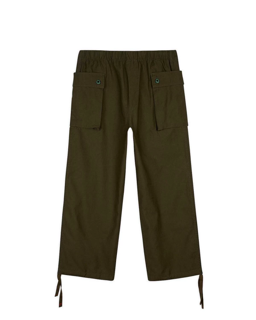 Brain Dead Olive Military Cargo Pants - Vintage Ripstop Utility Trousers