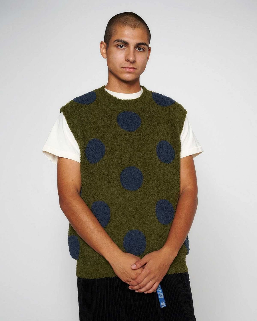 Teddy Fur Dot Knit Vest