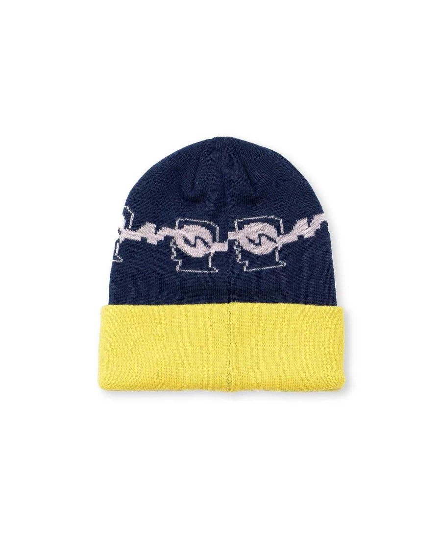 Running Logo Head Wool Beanie - Navy