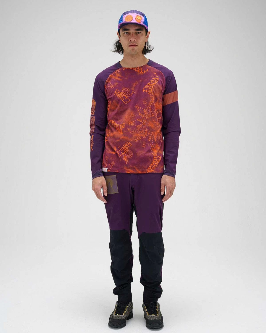 Brain Dead x Rapha Windblock Trail Jersey - Men's Cycling Apparel, Dark Purple Performance Shirt