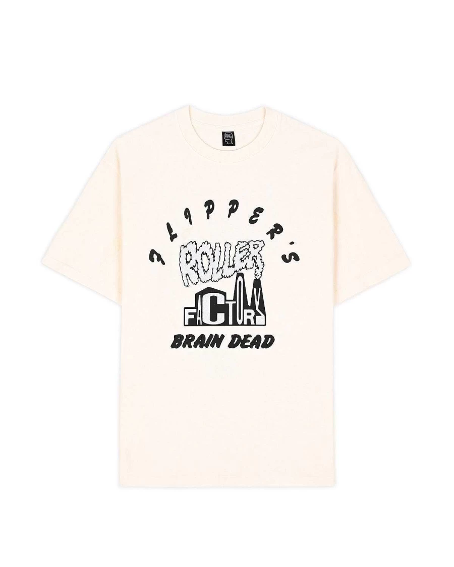 Brain Dead X Flippers Roller Factory T-Shirt - Natural