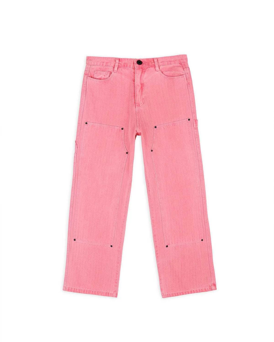 Brain Dead Pink Herringbone Utility Pants for Men - Stylish & Functional Cargo Trousers