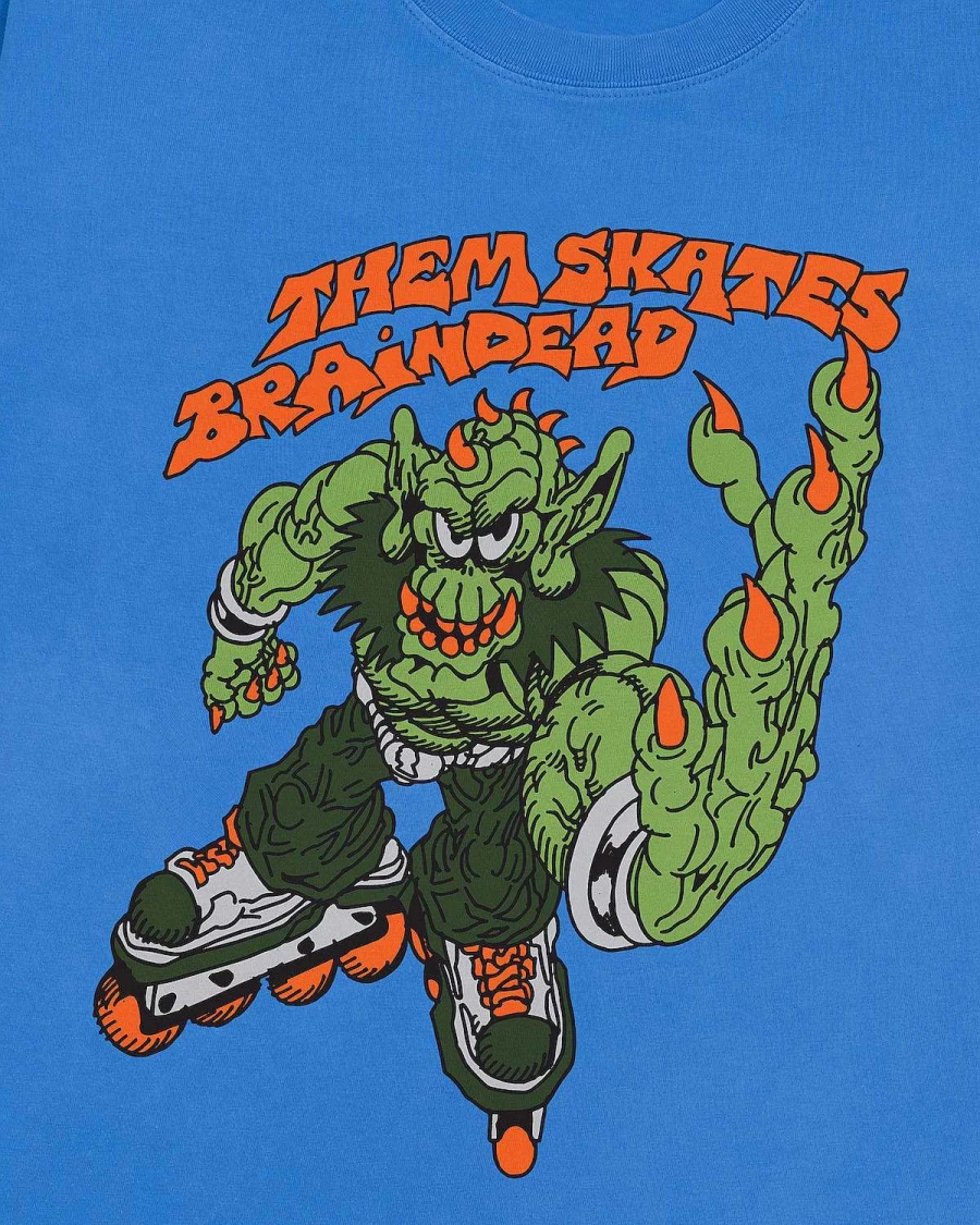 Brain Dead X Them Skates Kogan Goblin Skate T-Shirt - China Blue