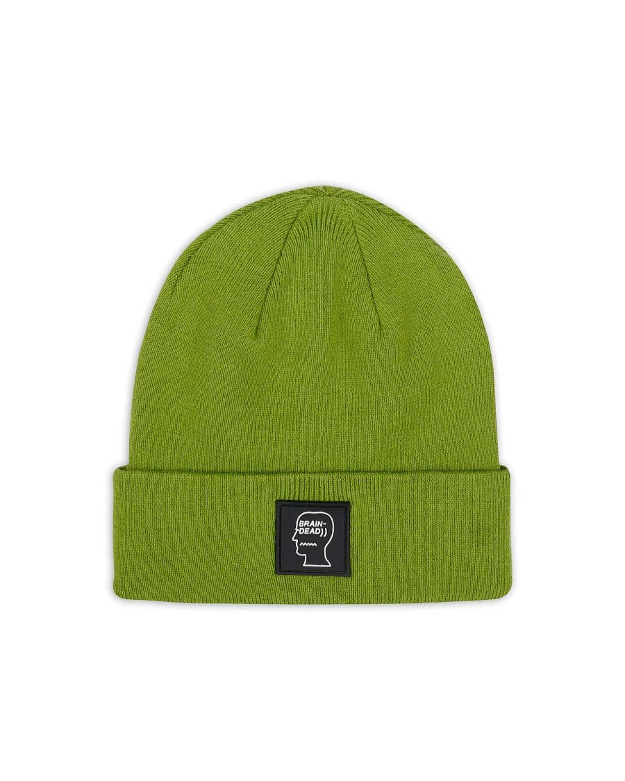 Fw22 Logo Head Wool Beanie - Moss