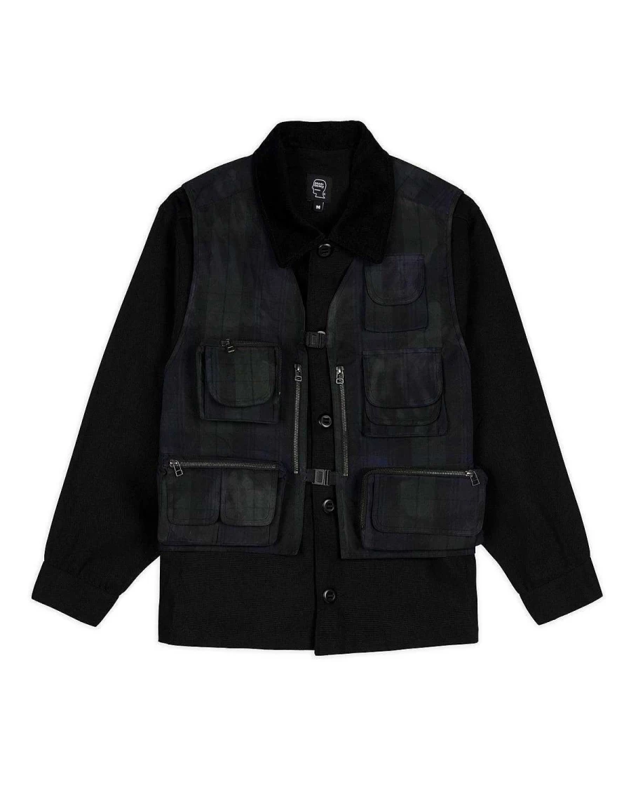 Brain Dead Men's Duck Tolling Retriever Windbreaker Jacket - Black Water-Resistant Outdoor Coat