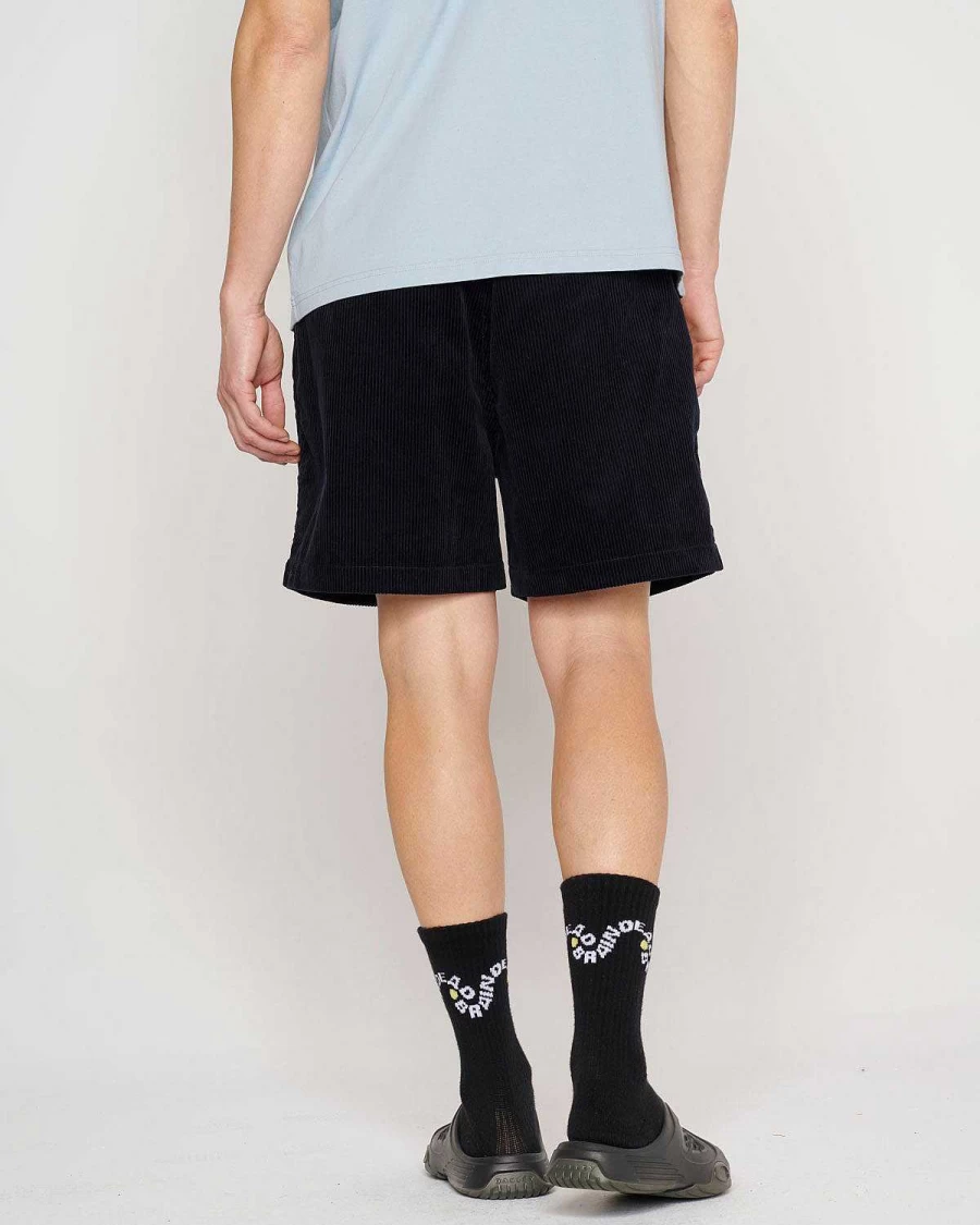 Brain Dead Men's Cord Climber Corduroy Shorts - Black Smoke Casual Streetwear