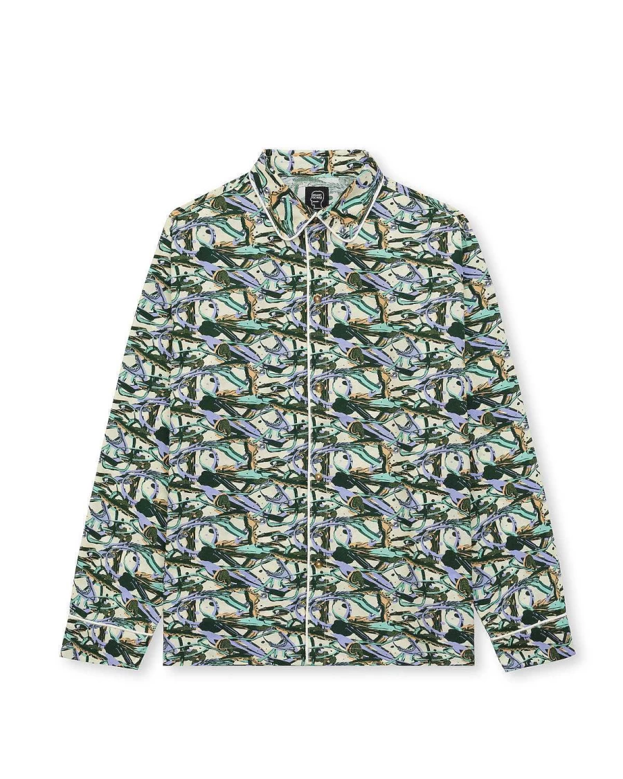 Brain Dead Multi-Color Strokes Pajama Top for Men & Women - Printed Sleepwear Shirt