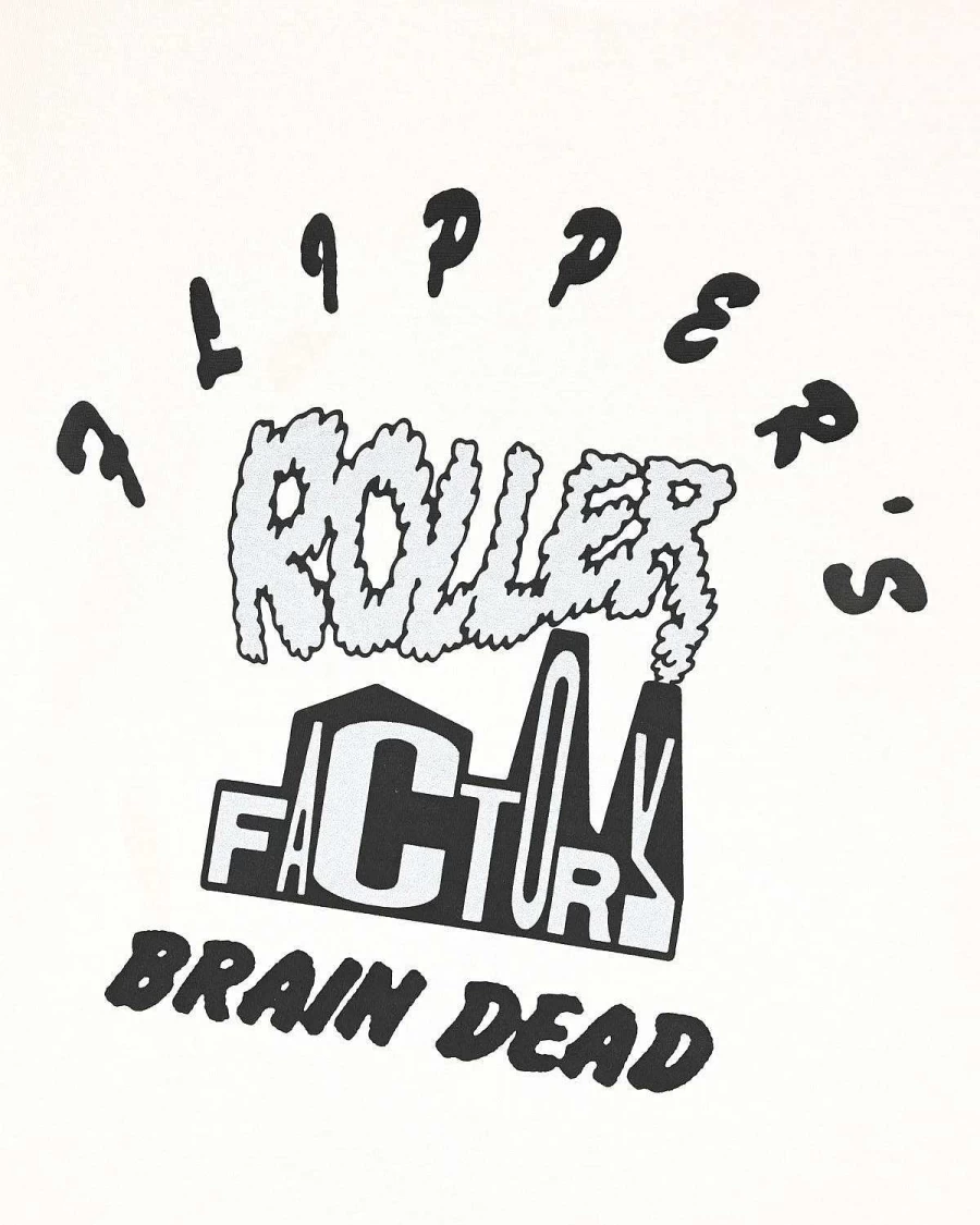 Brain Dead X Flippers Roller Factory T-Shirt - Natural