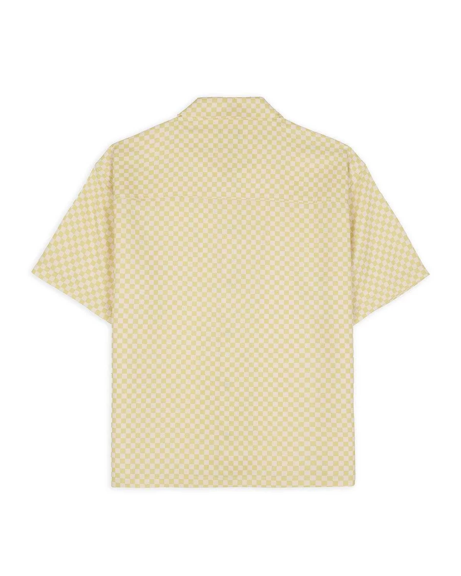 Brain Dead Keylime Micro Check Western Snap Shirt Short Sleeve Top