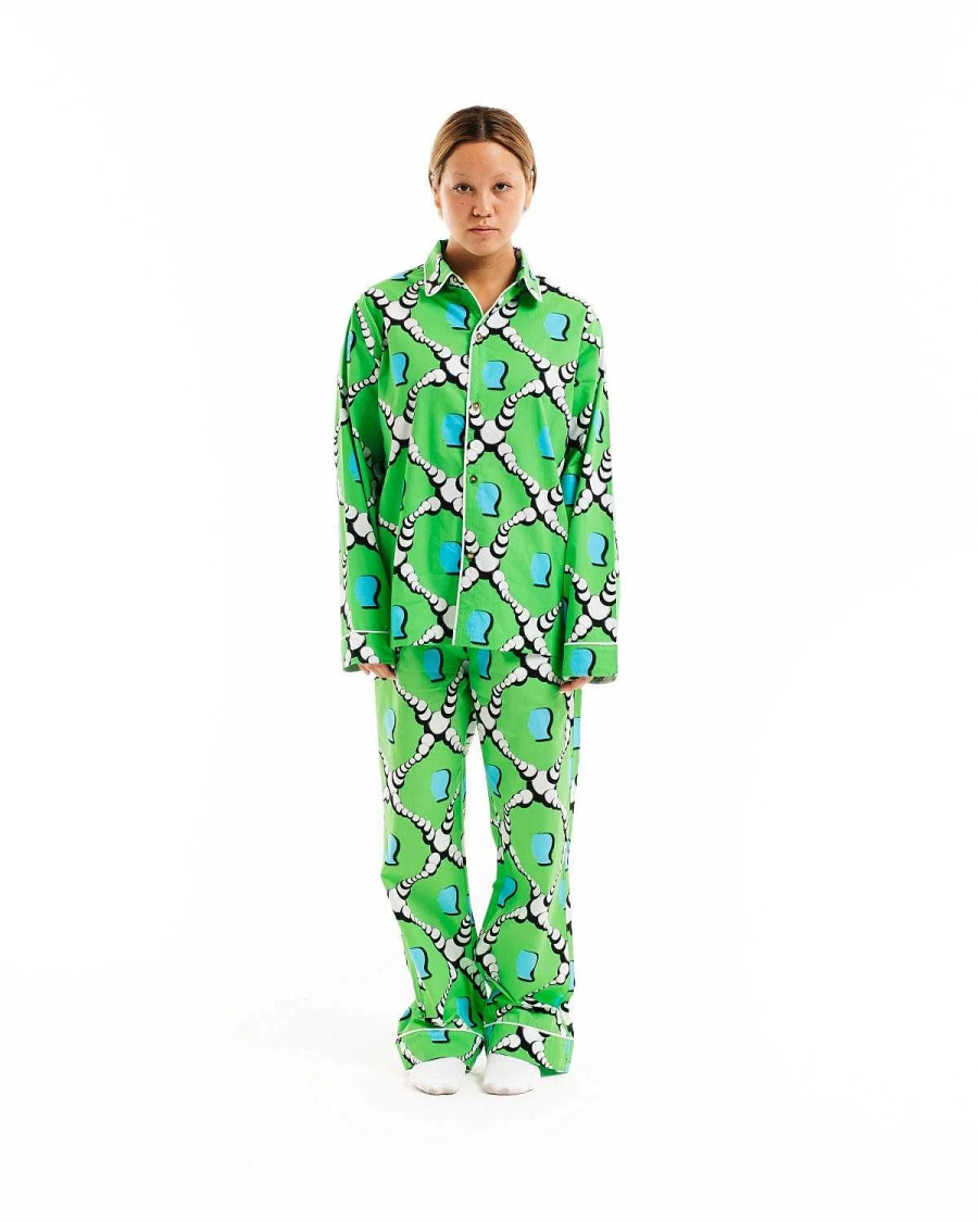 Brain Dead Multi-Color Bubble Graphic Print Pajama Top - Streetwear Loungewear