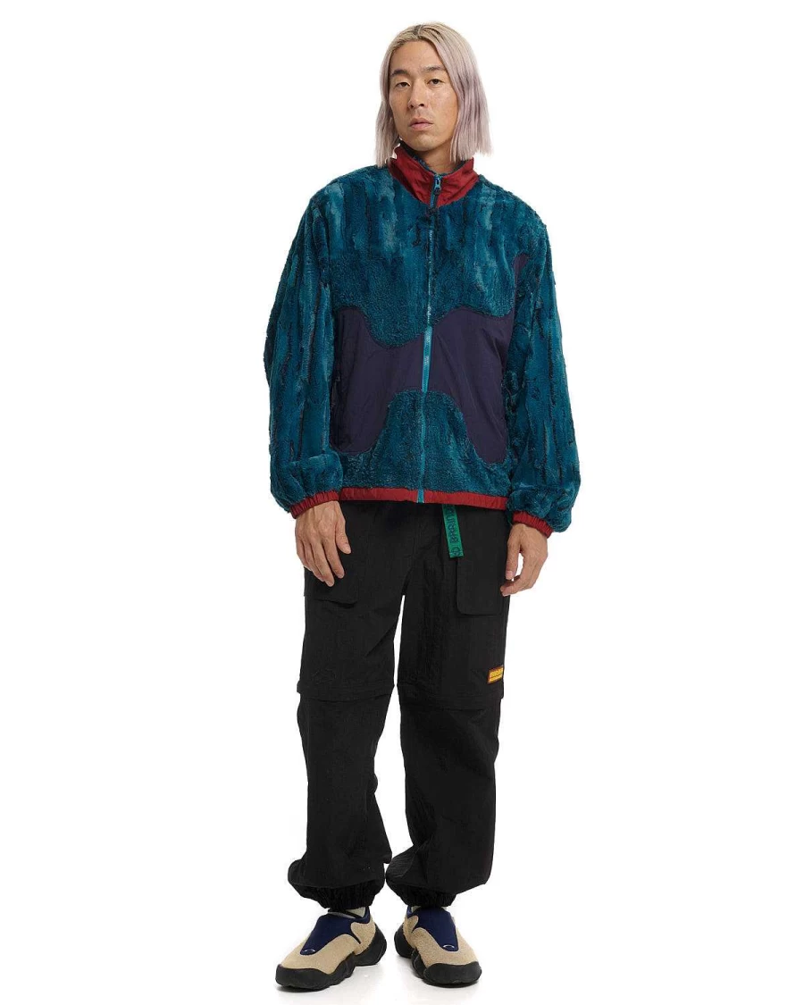 Brain Dead Mallard Green Organic Faux Fur Paneled Jacket