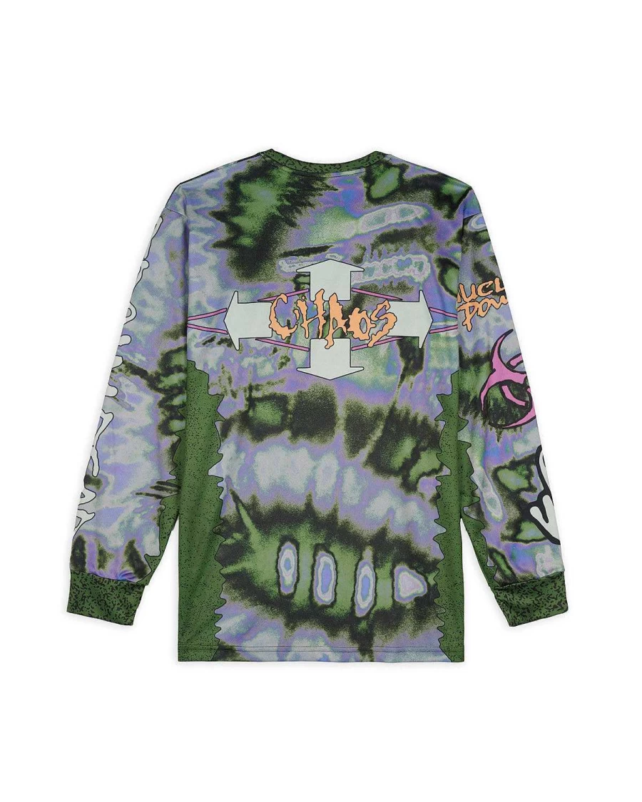 Brain Dead Chaos Team Graphic Tech Long Sleeve T-Shirt - Green