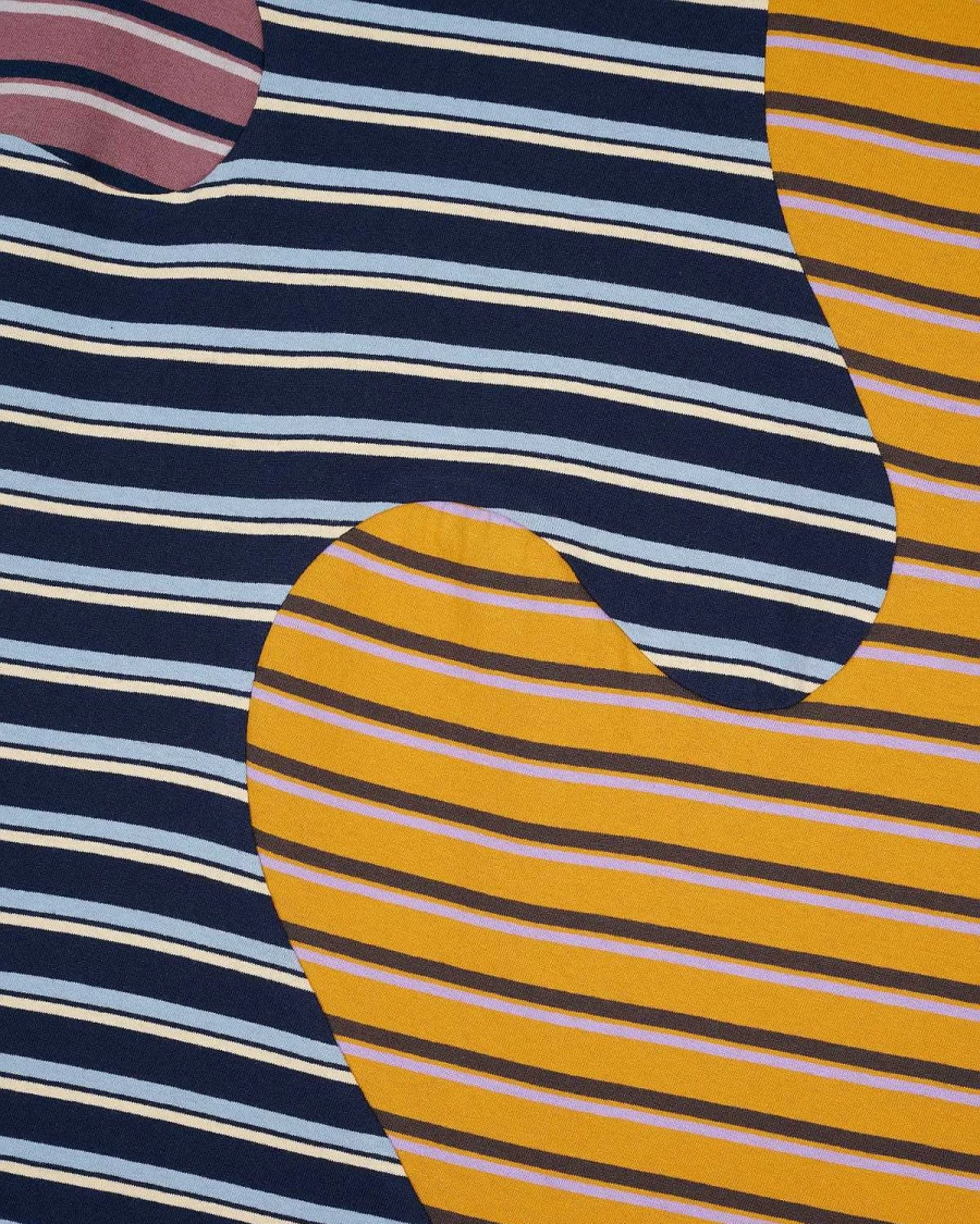 92 Organic Paneled Striped Short Sleeve - Cream Multi