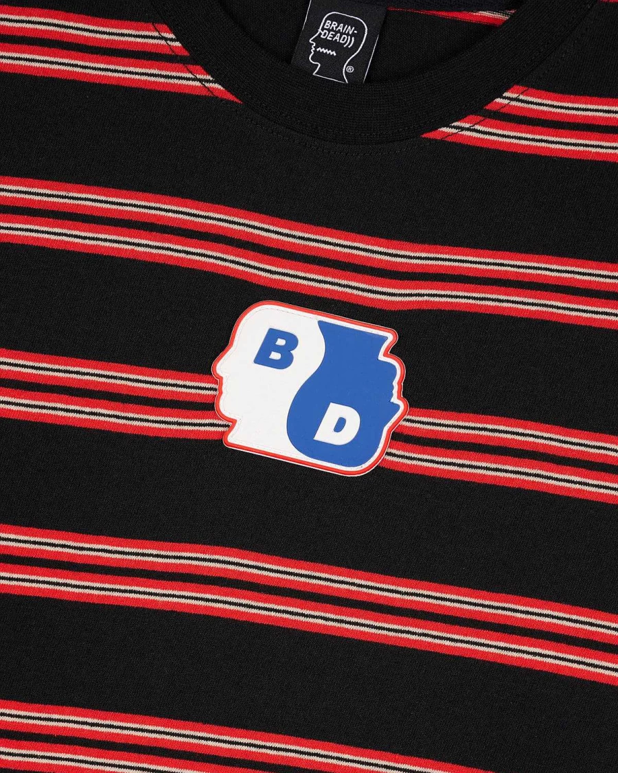 Brain Dead Yin Yang Striped Long Sleeve T-Shirt - Black & Multi Colorway