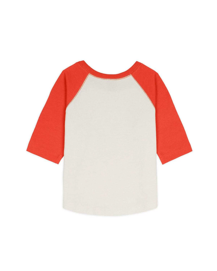 Brain Dead x Hysteric Kids Raglan Baseball Shirt - White/Red Striped Sleeve Graphic Tee