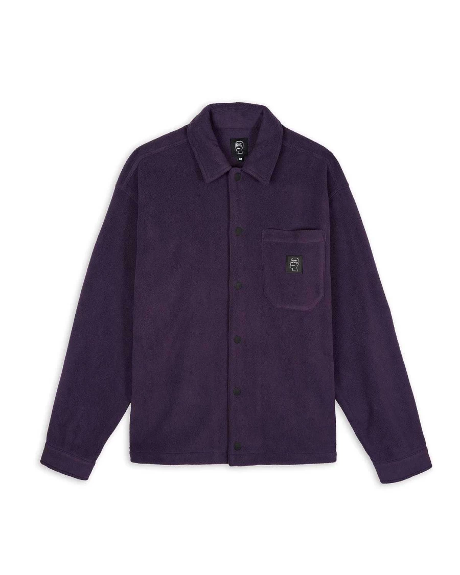 Brain Dead Purple Polar Fleece Climbing Shirt - Thermal Outdoor Activewear Top
