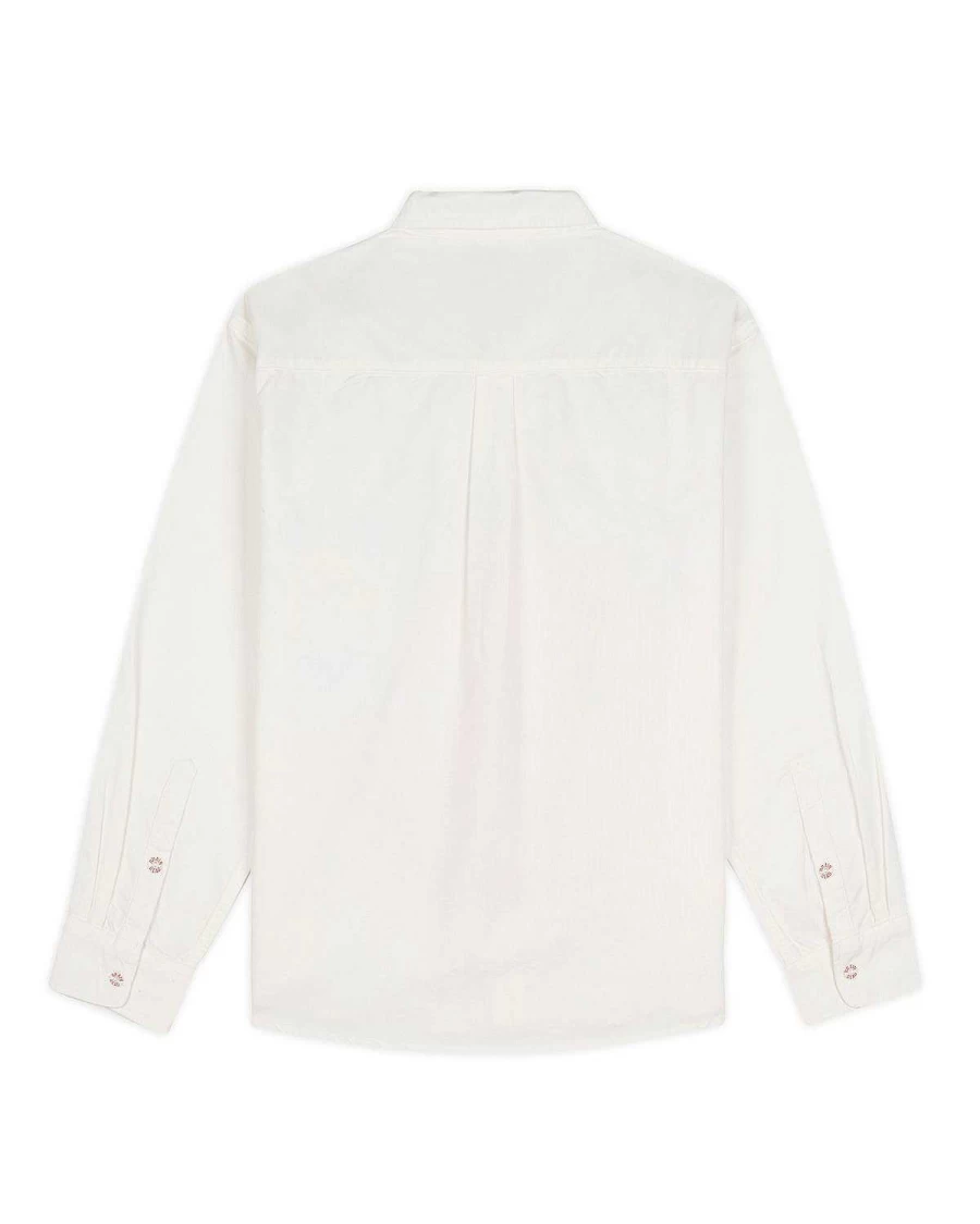 Brain Dead Bad Apple White Long Sleeve Button-Up Shirt