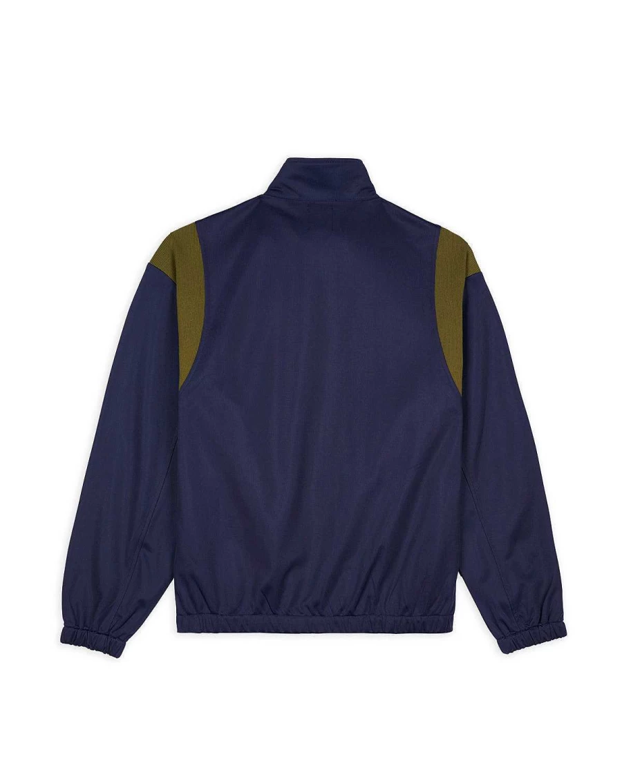 Brain Dead Alonzo Navy Track Jacket with Paneled Rib Design