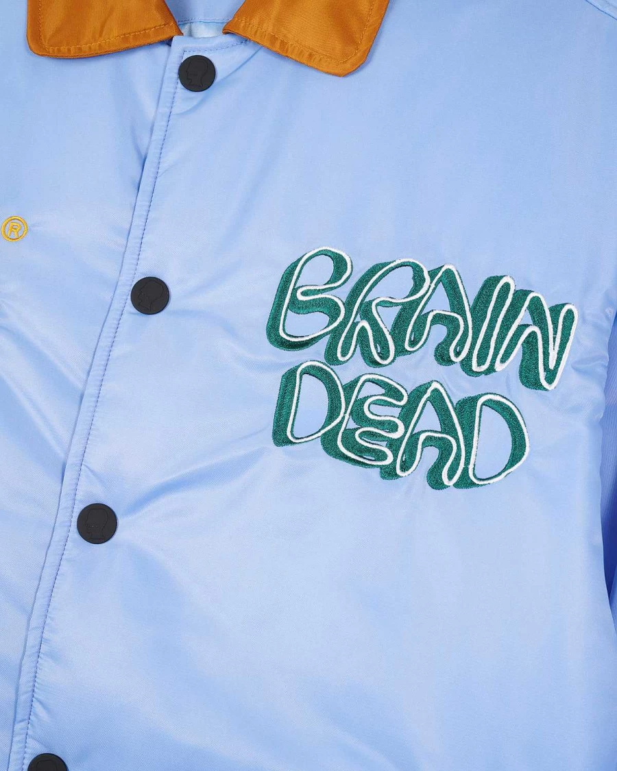 Brain Dead Slate Blue Satin Jacket - Premium Streetwear Outerwear for Men