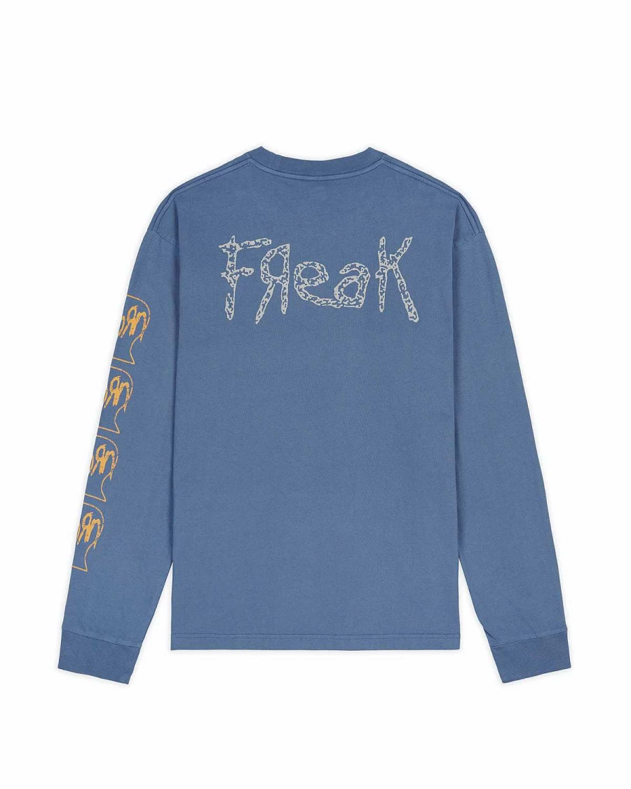 Brain Dead x Korn Flower Pickers Oversized Graphic Long Sleeve T-Shirt | Washed Navy Color