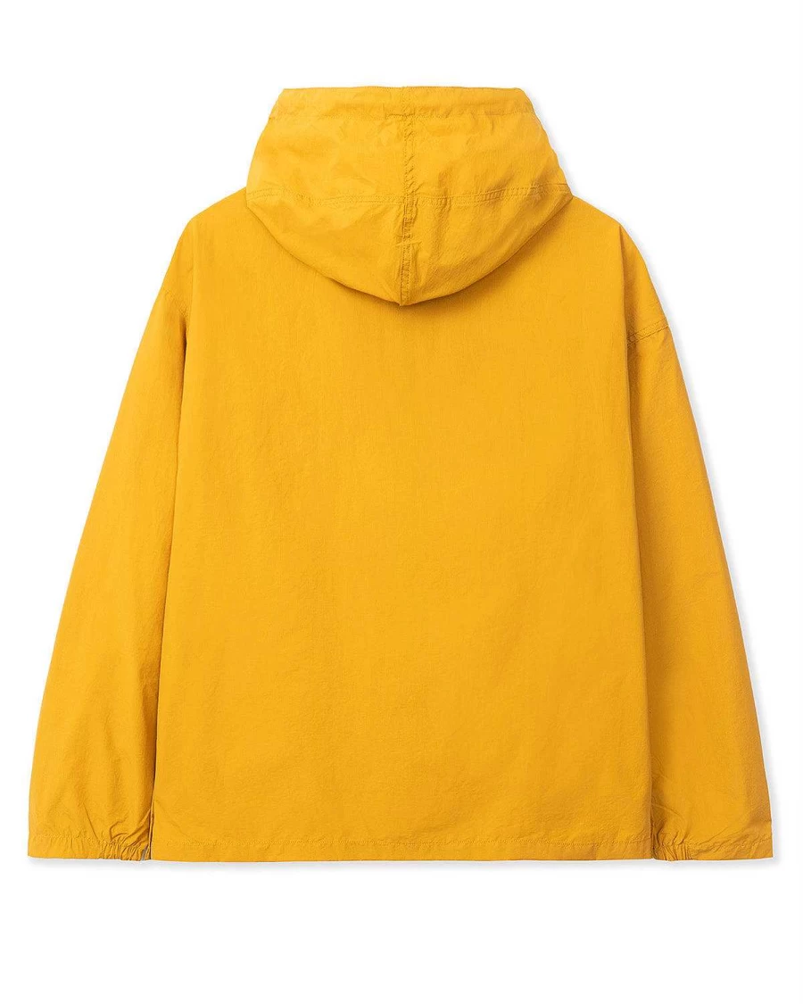 BRAIN DEAD Gold Zip-Front Anorak Jacket | Water-Resistant Outdoor Windbreaker Coat