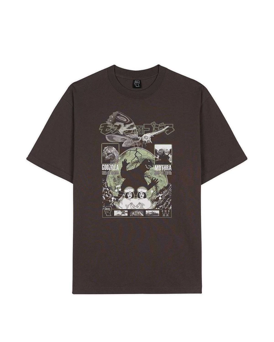 Brain Dead X Godzilla Mothra Vs. Godzilla T-Shirt - Clay