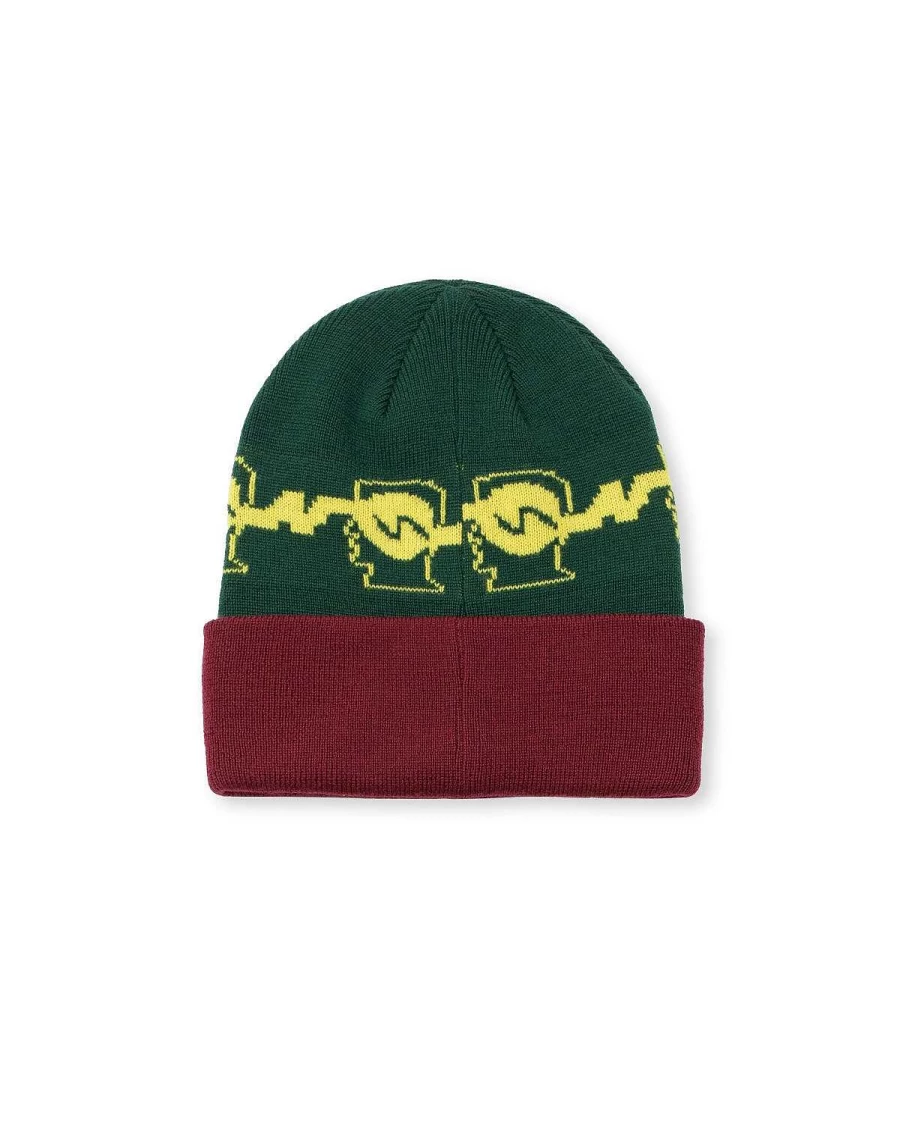 Running Logo Head Wool Beanie - Forest Green