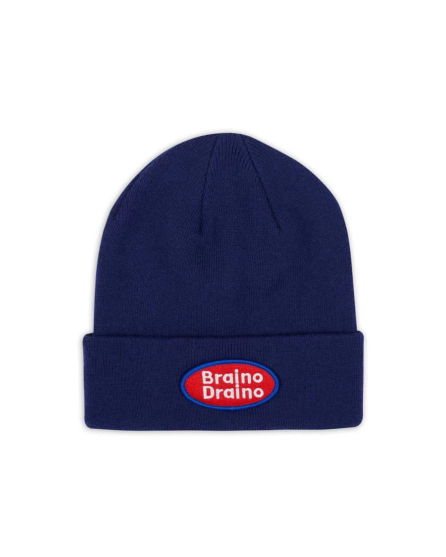 Braino Draino Wool Beanie - Navy