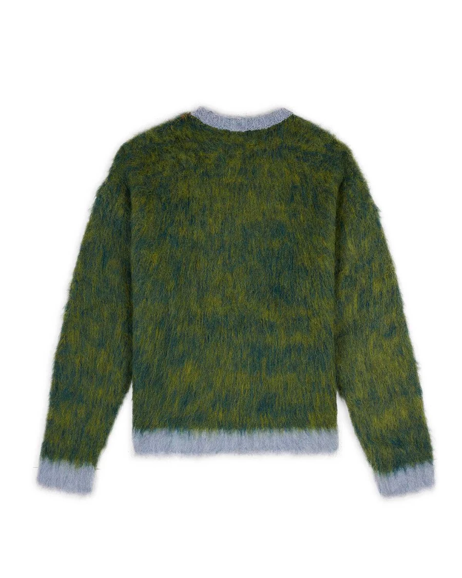Brain Dead Marl Alpaca Crewneck Sweater - Mallard Blue Pullover