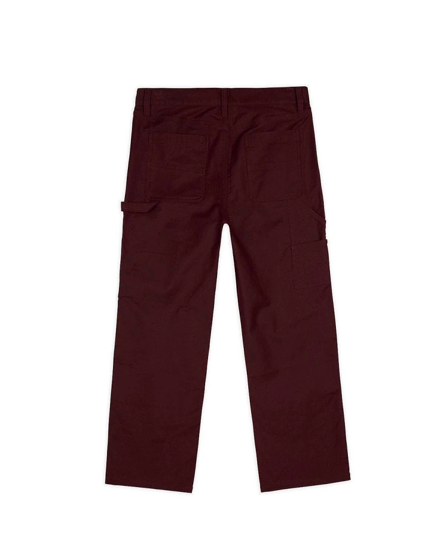 Brain Dead Burgundy Moleskin Double-Knee Utility Work Pants | Heavy-Duty Cargo Trousers