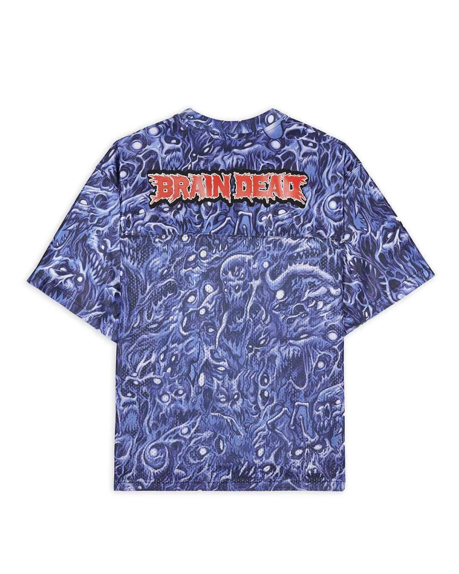 Brain Dead x Morbid Angel Collaborative Purple Football Jersey Official Crossover Design