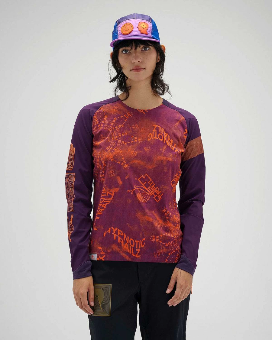 Brain Dead x Rapha Women's Trail Windblock Cycling Jersey - Dark Purple Performance Apparel