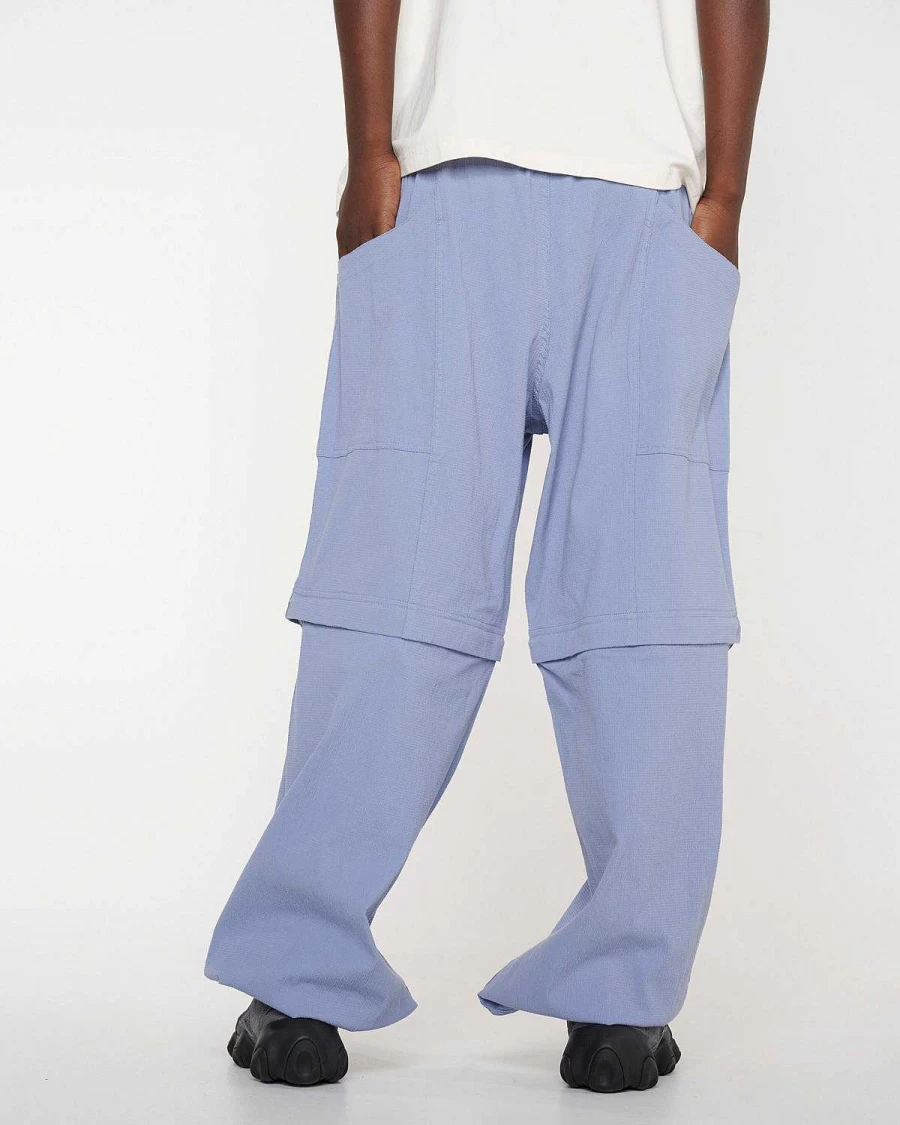 Brain Dead Alpinist Seersucker Convertible Pants - Slate Blue Outdoor Multi-Functional Trousers