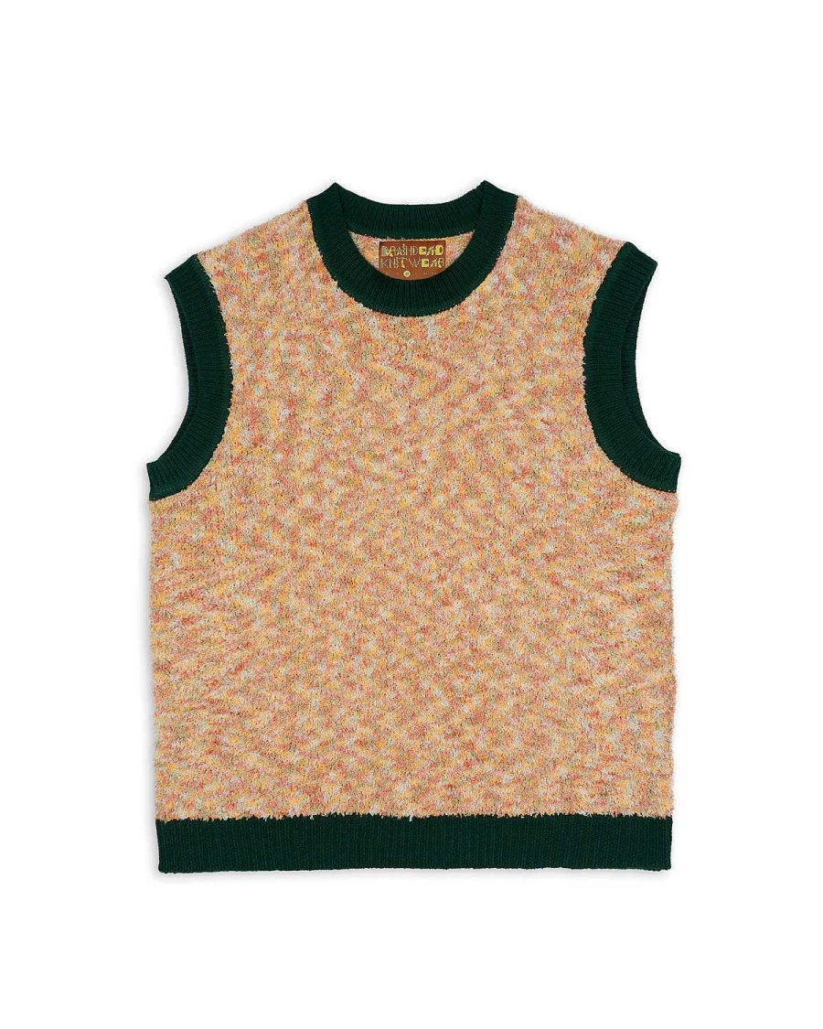 Teddy Fur Striped Vest - Brown Multi