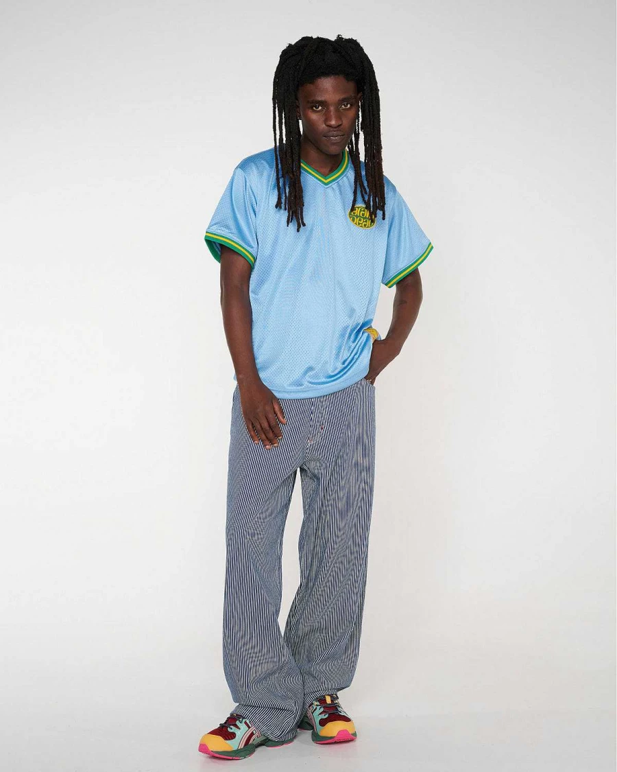 Brain Dead Blue Mesh Baseball Jersey - Breathable Sports Apparel