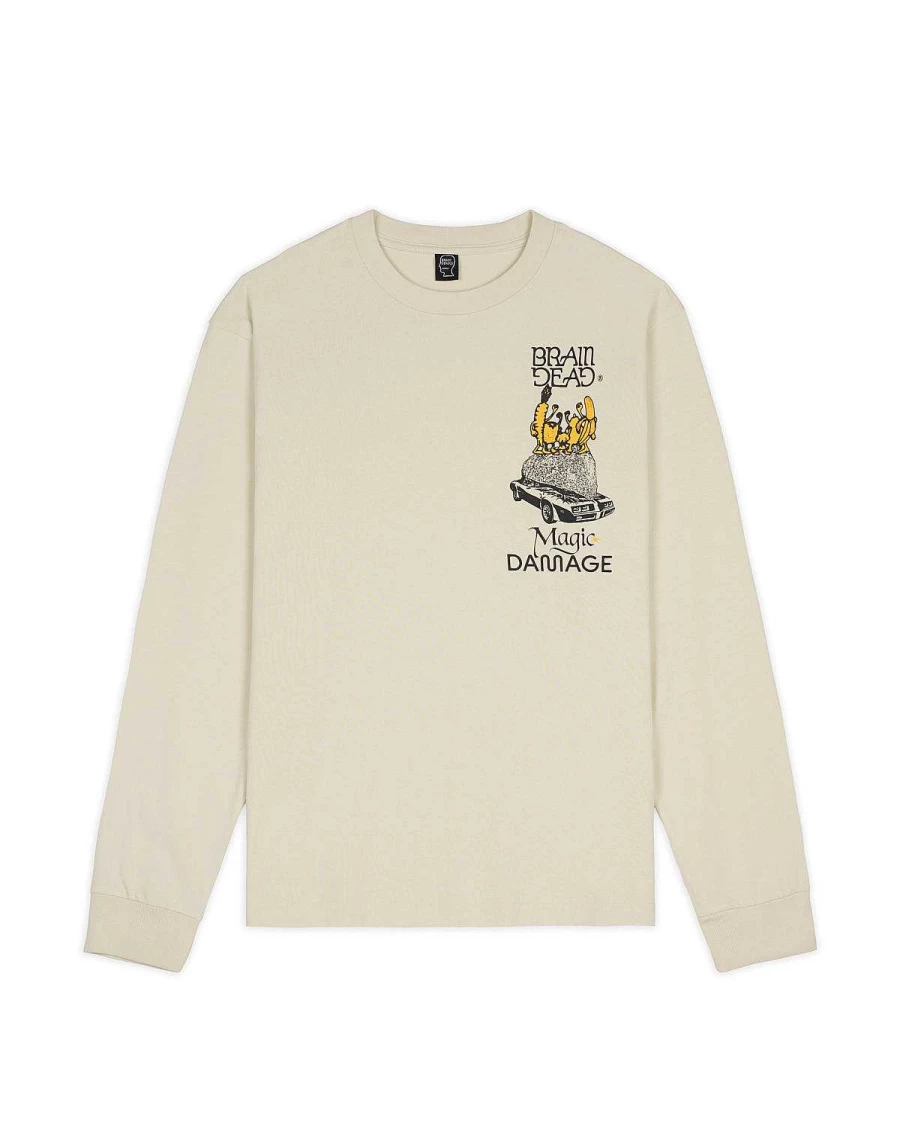 Brain Dead Grey Magic Damage Graphic Long Sleeve T-Shirt