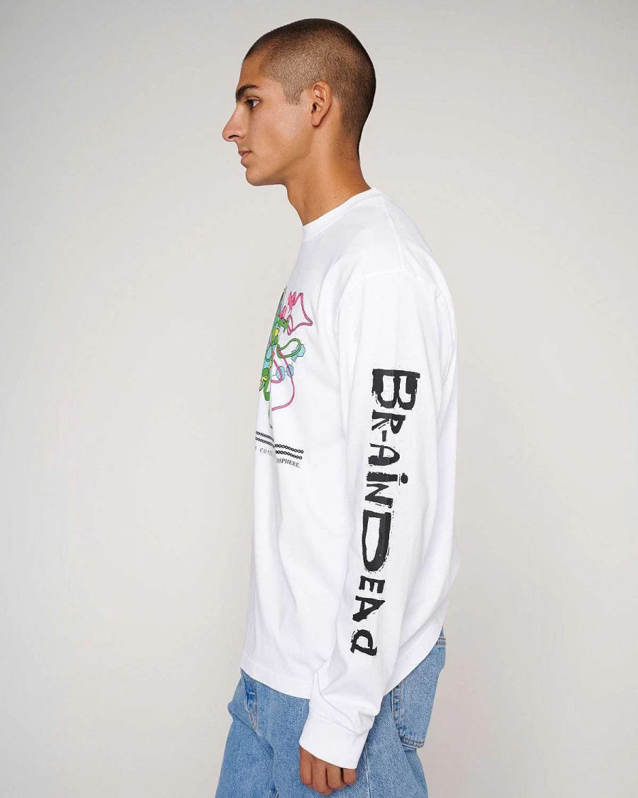 Brain Dead White Conscious Control Long Sleeve T-Shirt