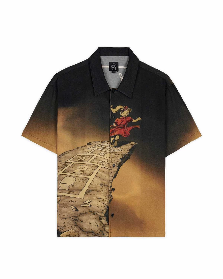 Brain Dead & Korn Follow The Leader Vintage Button-Up Shirt - Tan Collared Casual Style