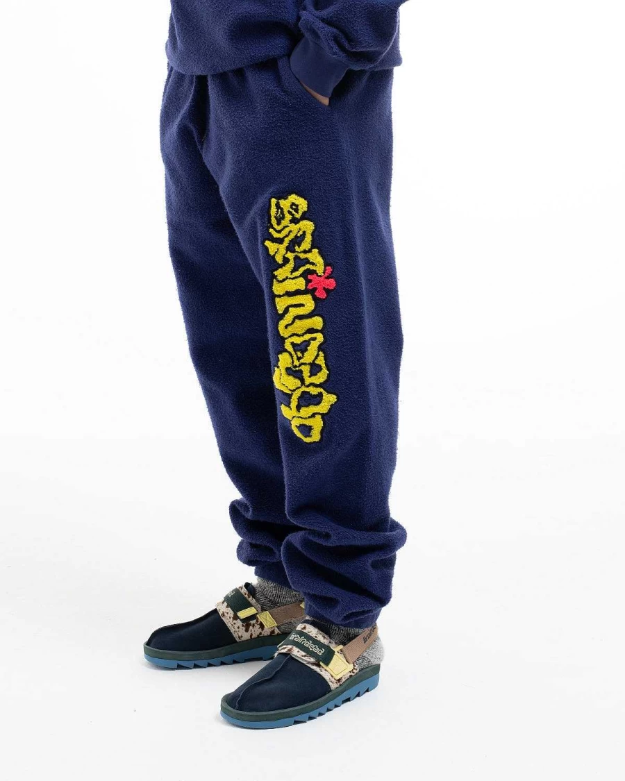 Brain Dead Reverse Fleece Slime Sweatpants - Navy
