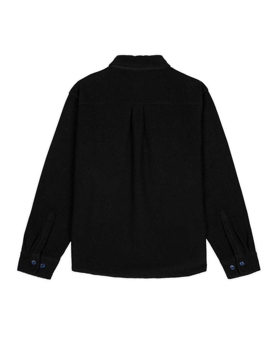 Brain Dead CPO French Terry Shirt in Washed Black - Casual Crewneck Top