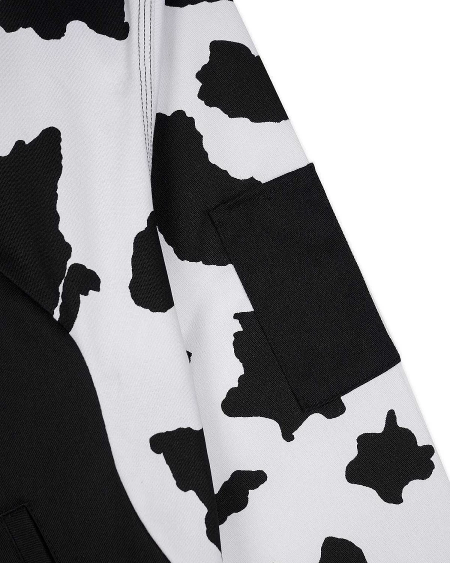 Brain Dead Black & White Organic Panel Eisenhower Jacket - Casual Utility Coat