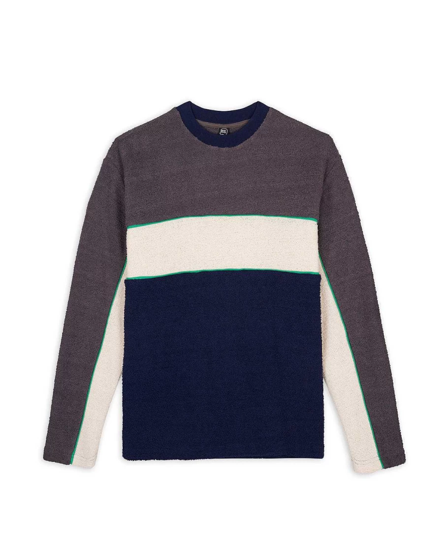 Brain Dead Grey Multi Border Long Sleeve Football Jersey